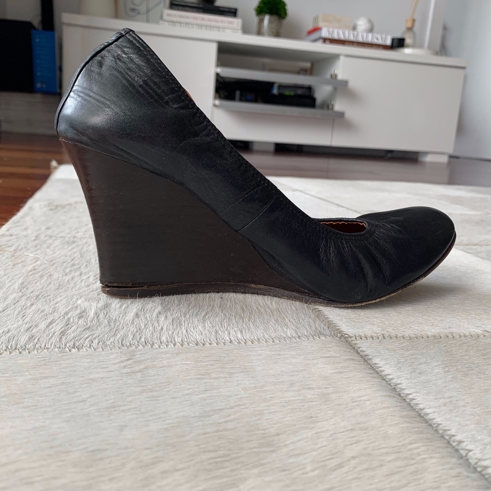 Authentic Lanvin Black Ballerina Wedges